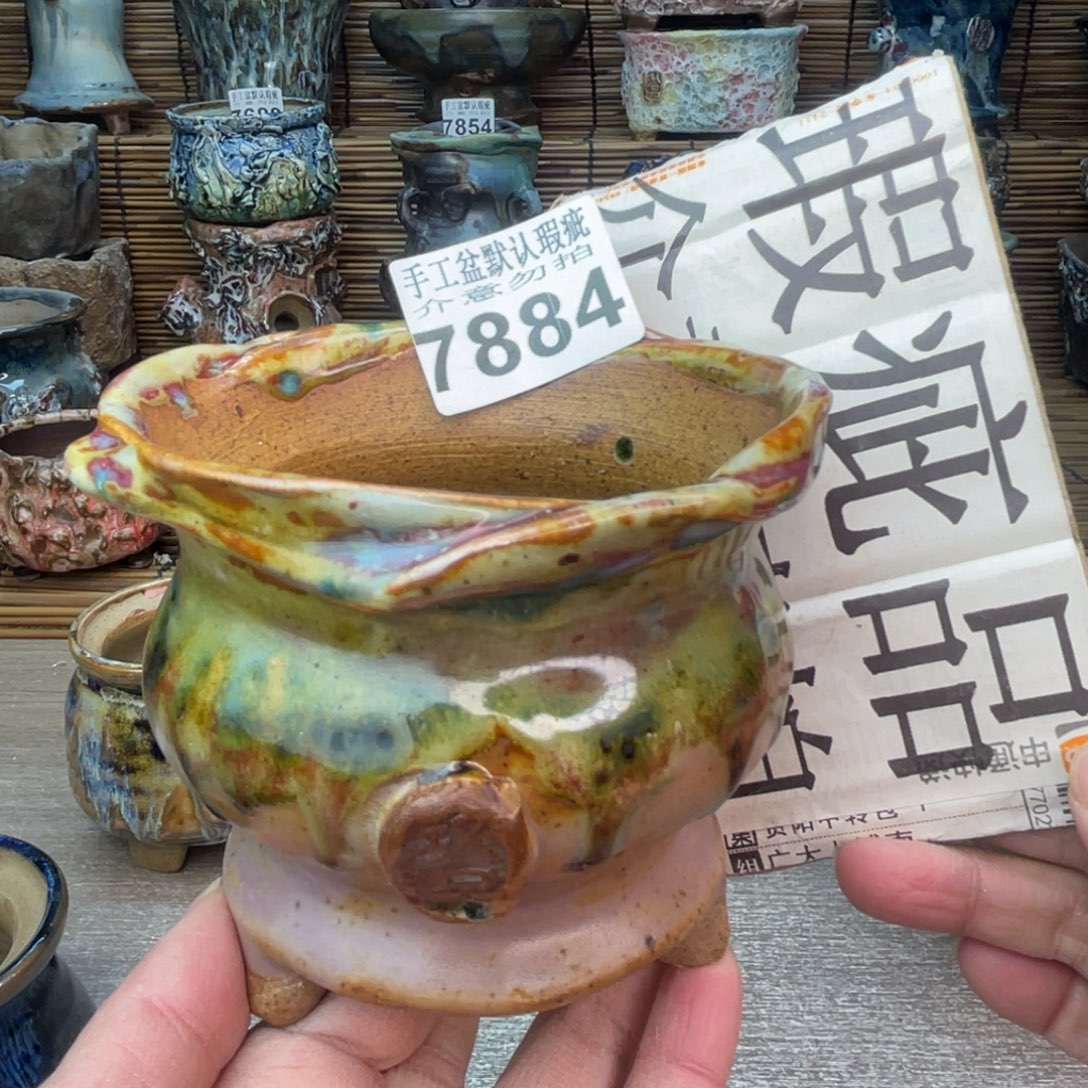 手工花盆默认瑕疵完美者勿拍