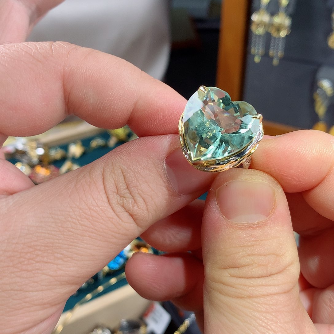 水晶戒指银S925镶嵌戒指