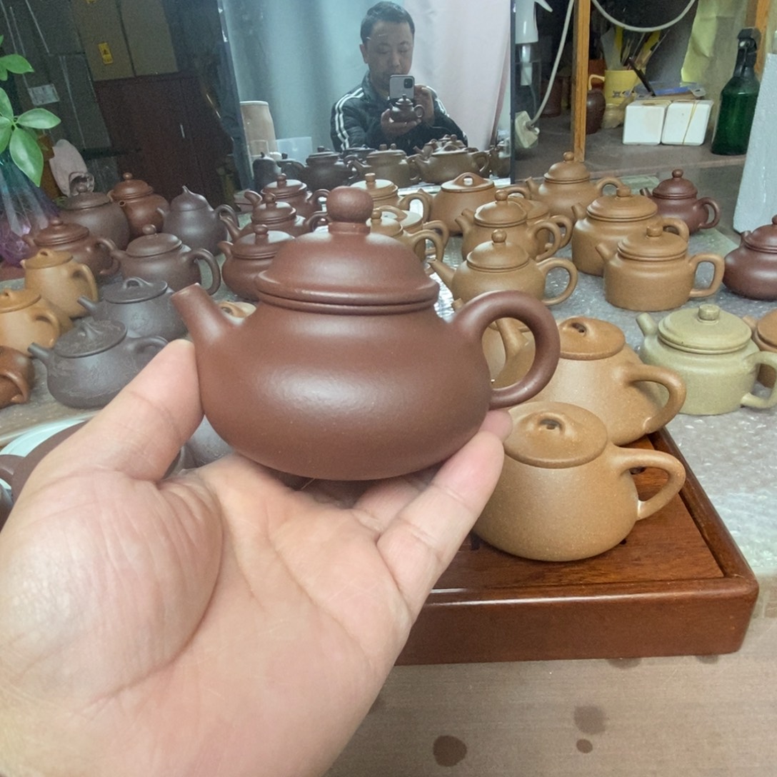 紫砂茶壶底漕青零添加容天壶130 cc普工