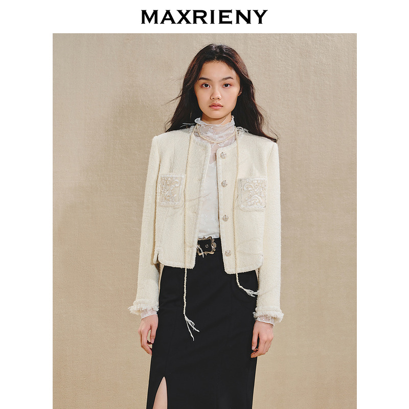 【KK专属】MAXRIENY馥白小香外套浪漫复古感千金上衣女秋