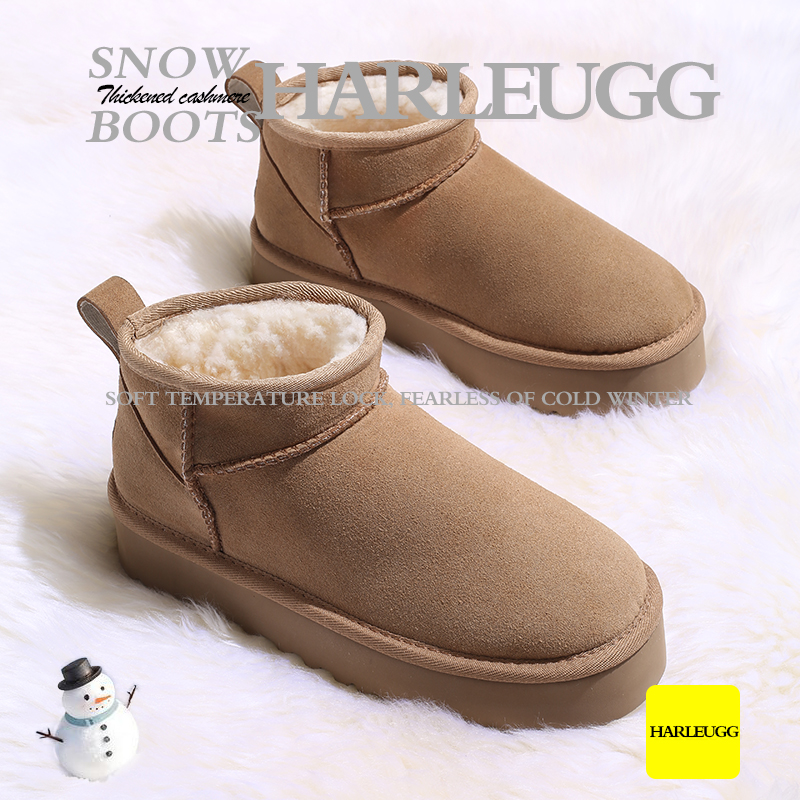 2025桑坡周冬雨同款平底雪地靴保暖棉鞋微瑕