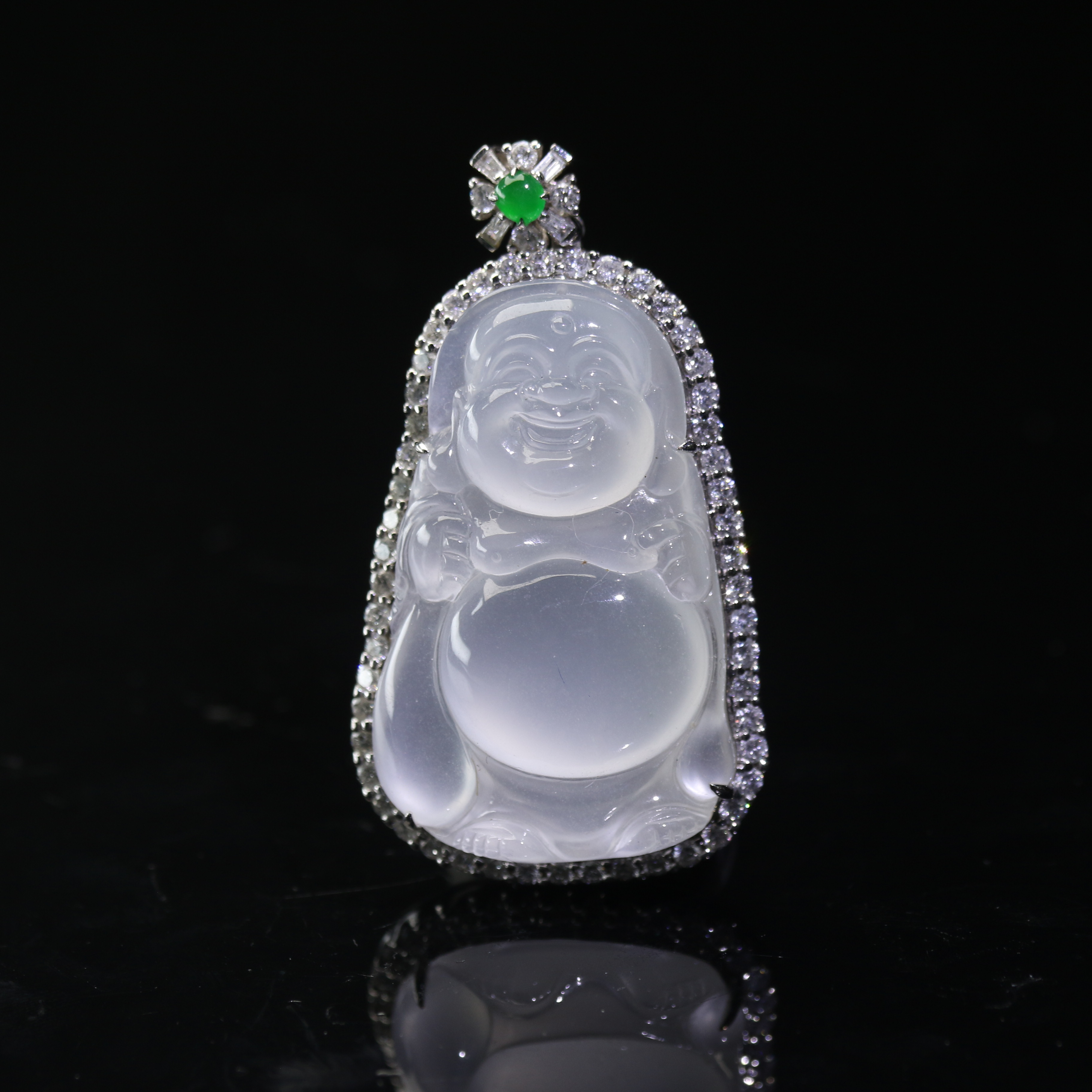 23天然缅甸翡翠A货18k冰佛公/800980/上海嘉禾拍卖