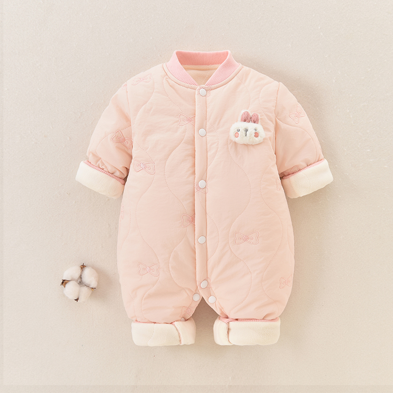 婴儿衣服秋冬棉衣棉服新生儿加厚夹棉连体衣哈衣宝宝外出服冬装