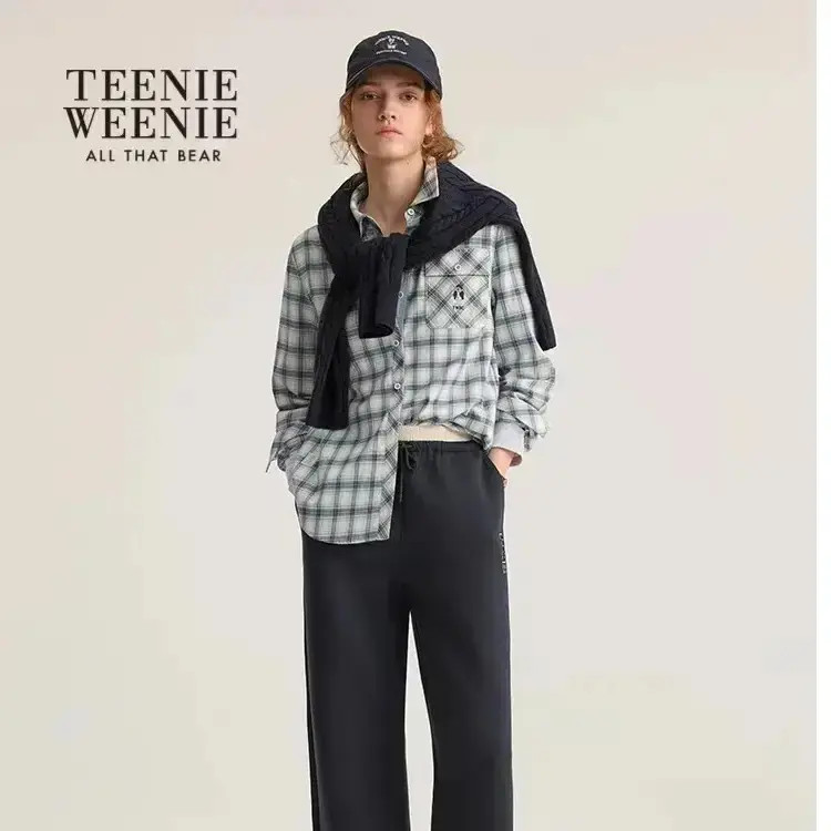 Teenie WeeniePOLO领薄款格纹衬衫上衣女TTYC254903P