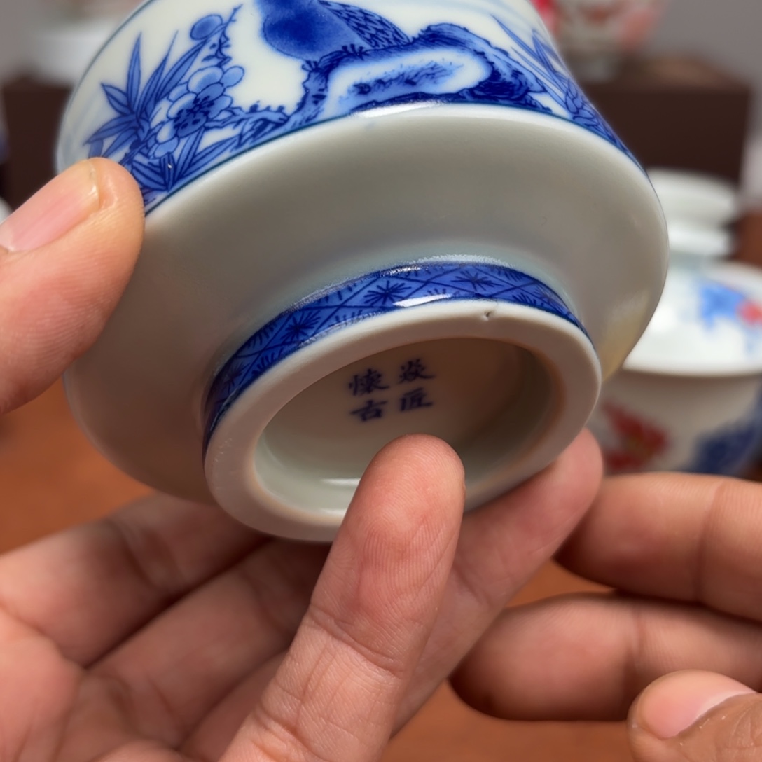 摆件陶大暇花鸟杯子景德镇发货