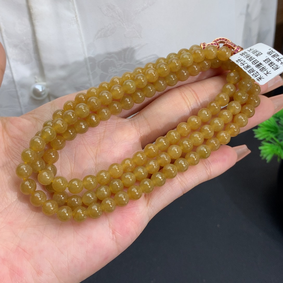 翡翠手链未镶嵌卡5.9冰胶黄翡项链