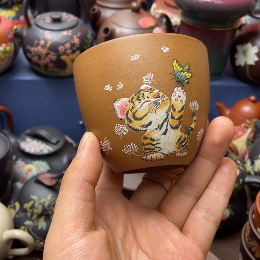 茶杯红泥紫砂主人杯160cc