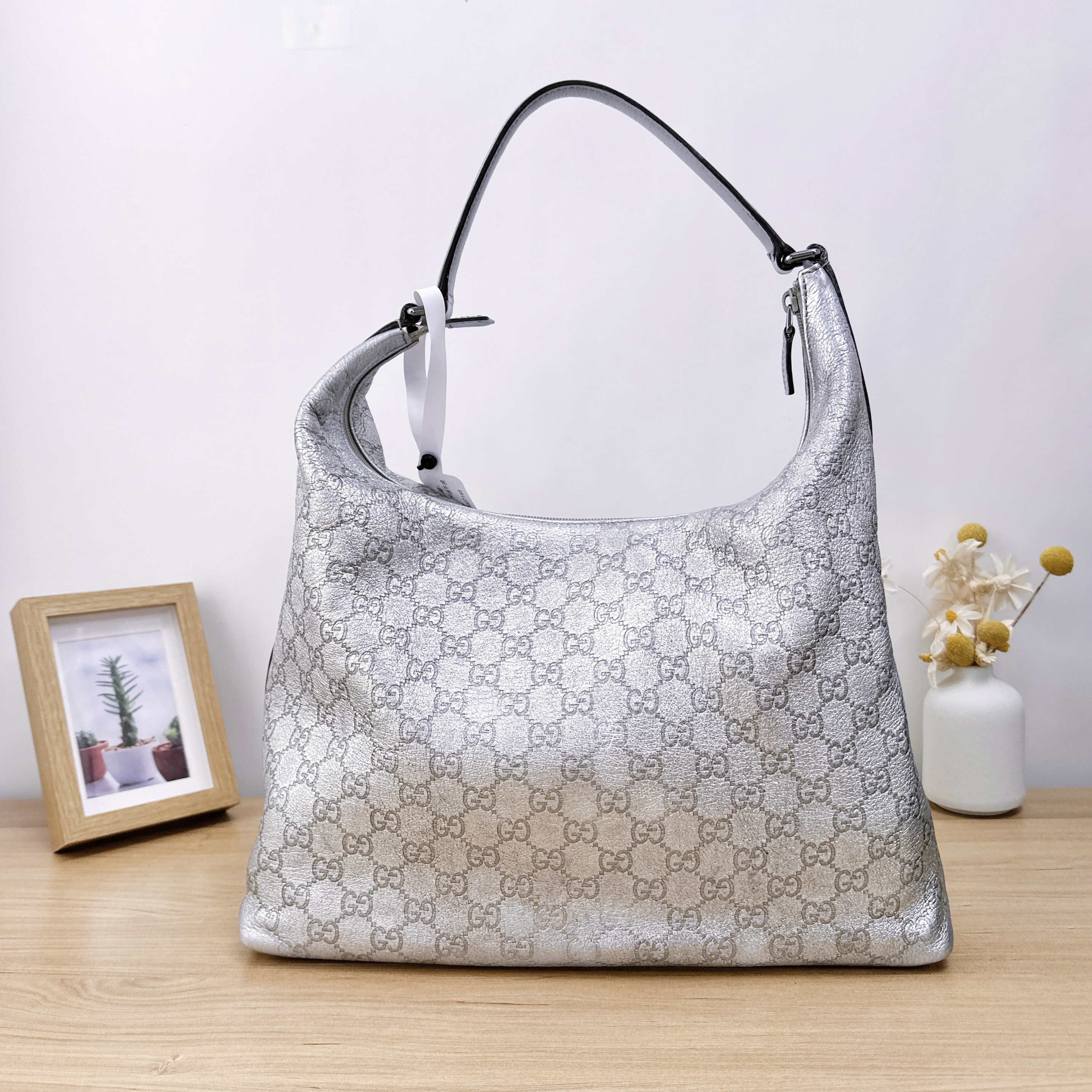 95新 GUCCI/古驰 满印hobo/单肩包/7146