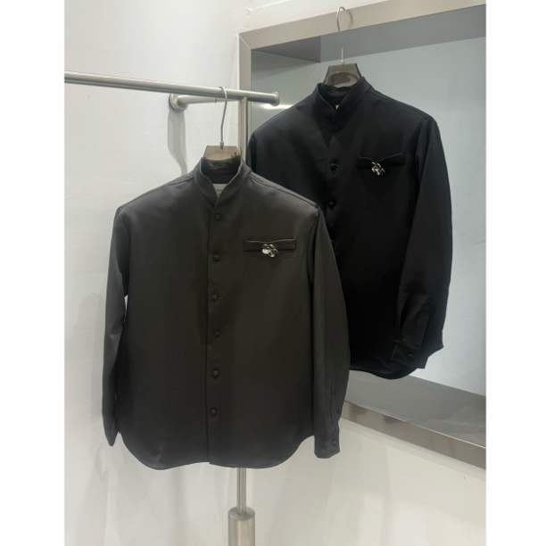 秋季美式简约小众设计长袖衬衫宽松廓形男士单衬衣百搭外套TZ2087