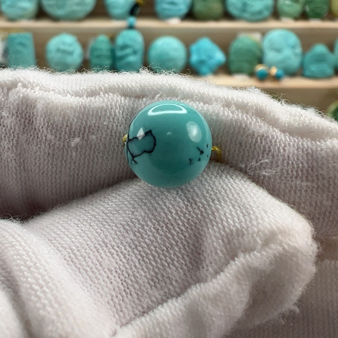 未镶嵌绿松石圆珠8.7mm