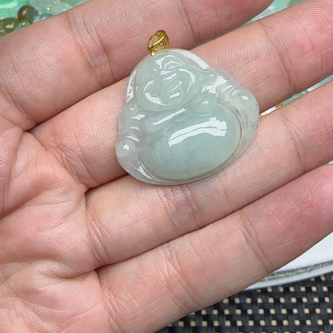 【闪购商品】翡翠颈饰18K金镶嵌佛公