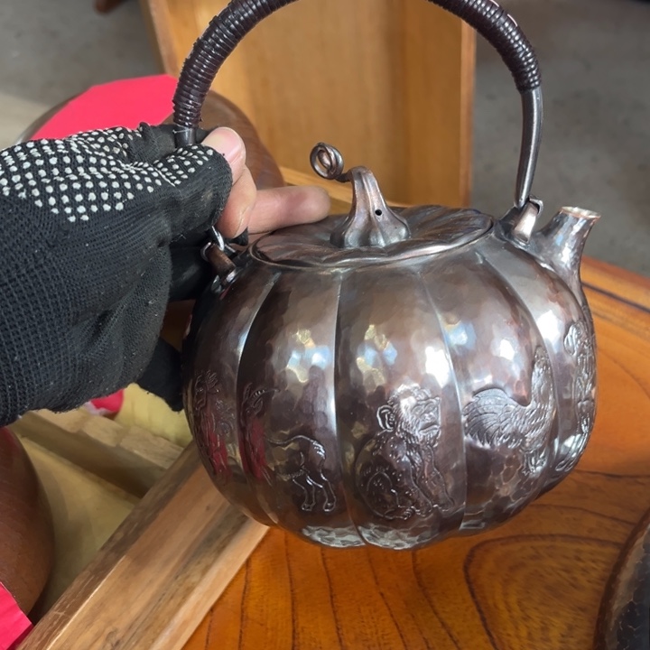蜜安罐瓷香炉锡茶则