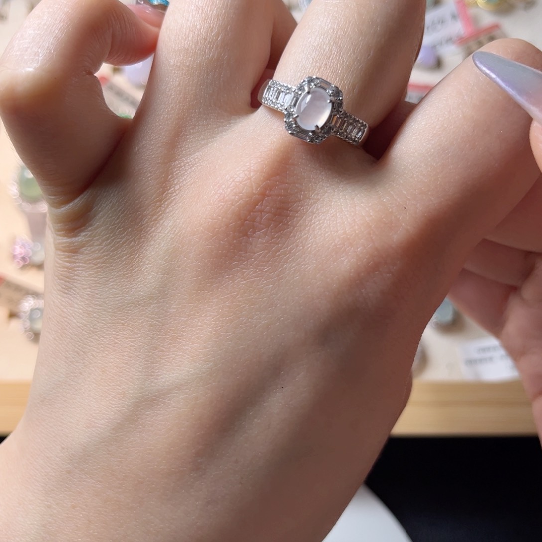 翡翠戒指银S925镶嵌655558