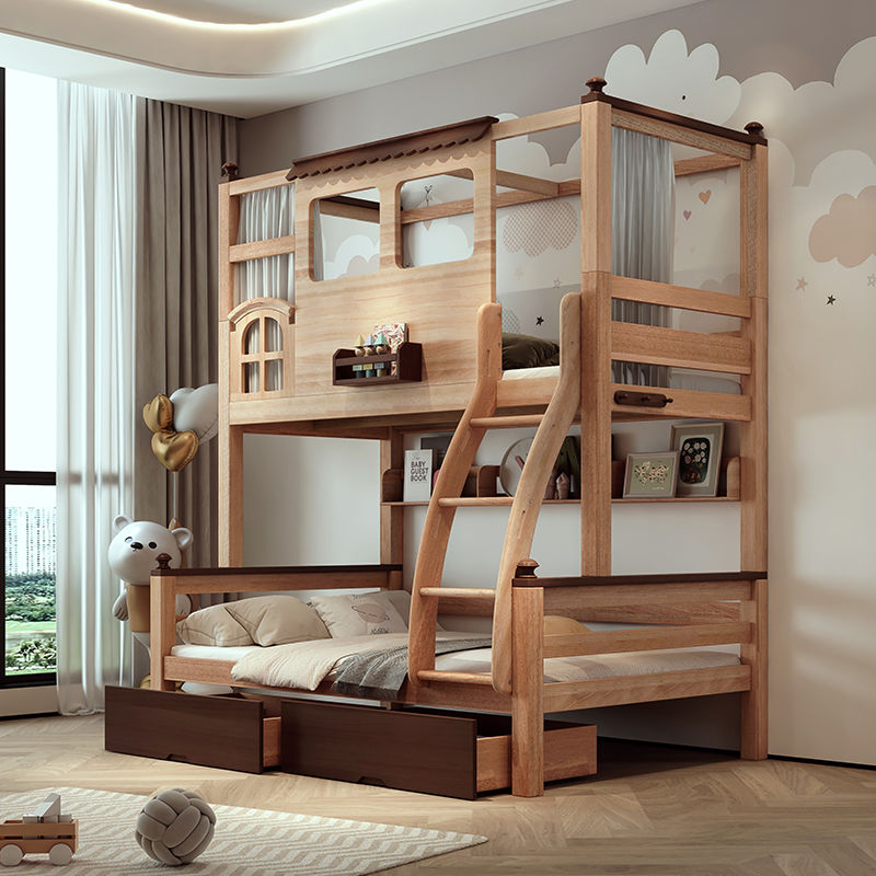 2025款实木上下床双层床两层高低床双人床上下铺木床儿童床子母床