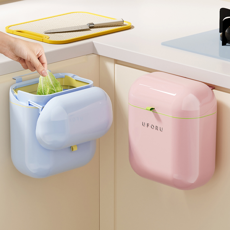 橱明星多巴胺壁挂垃圾桶家用厨房免打孔防水夹缝垃圾桶浴室收纳桶