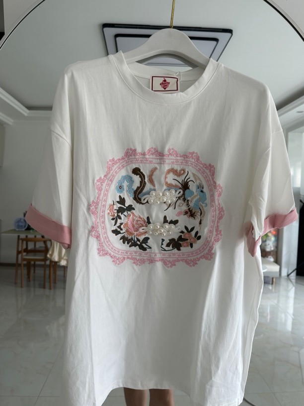 蕾丝慵懒风INS风印花短袖T恤潮流卡通半袖时尚