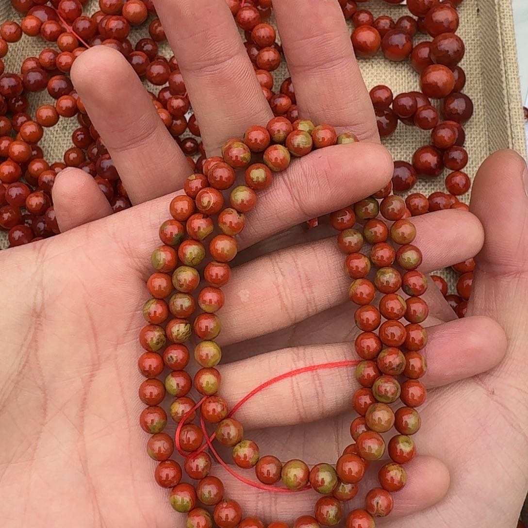 南红玛瑙手链未镶嵌玉*原矿南红项链6mm➕锦底色包浆