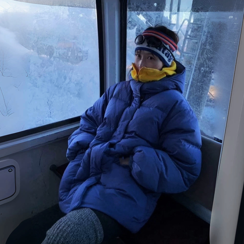 3056防寒系列加厚90白鸭绒连帽蓝羽绒服蓝色保暖冬季中长款