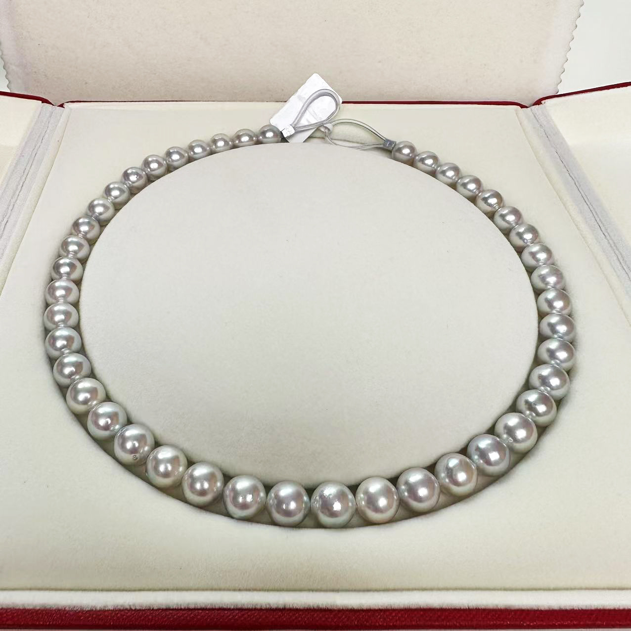 天然海水珍珠，9-9.5mm真多麻项链，正圆强光，海水珍珠真多麻项链