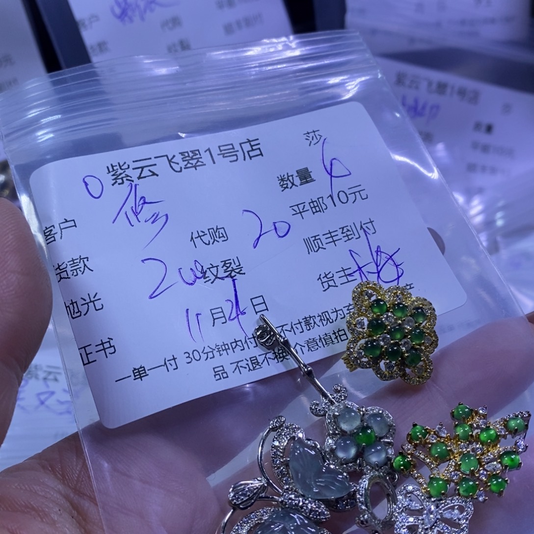 修***女翡翠银S925镶嵌颈饰翡翠