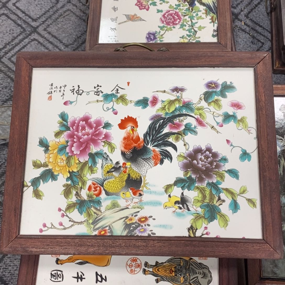 瓷片37*28 景德镇瓷板画柴窑烧制