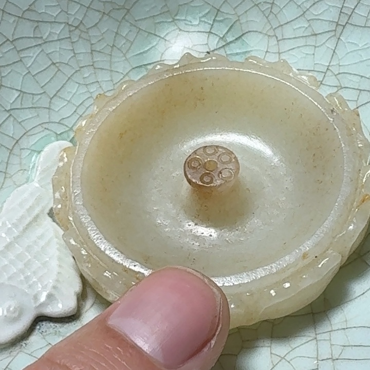 闲***清瓷片双鱼青瓷开片大碗