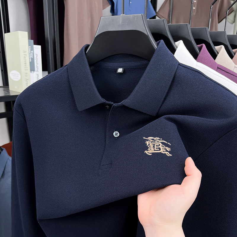 【轻奢大牌丶万针刺绣】2025秋季新款时尚休闲纯棉polo衫翻领T恤