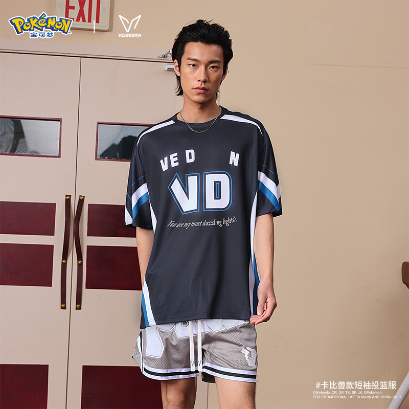 【清仓专属】维动宝可梦联名卡比兽款短袖投篮服T恤夏篮球运动跑步