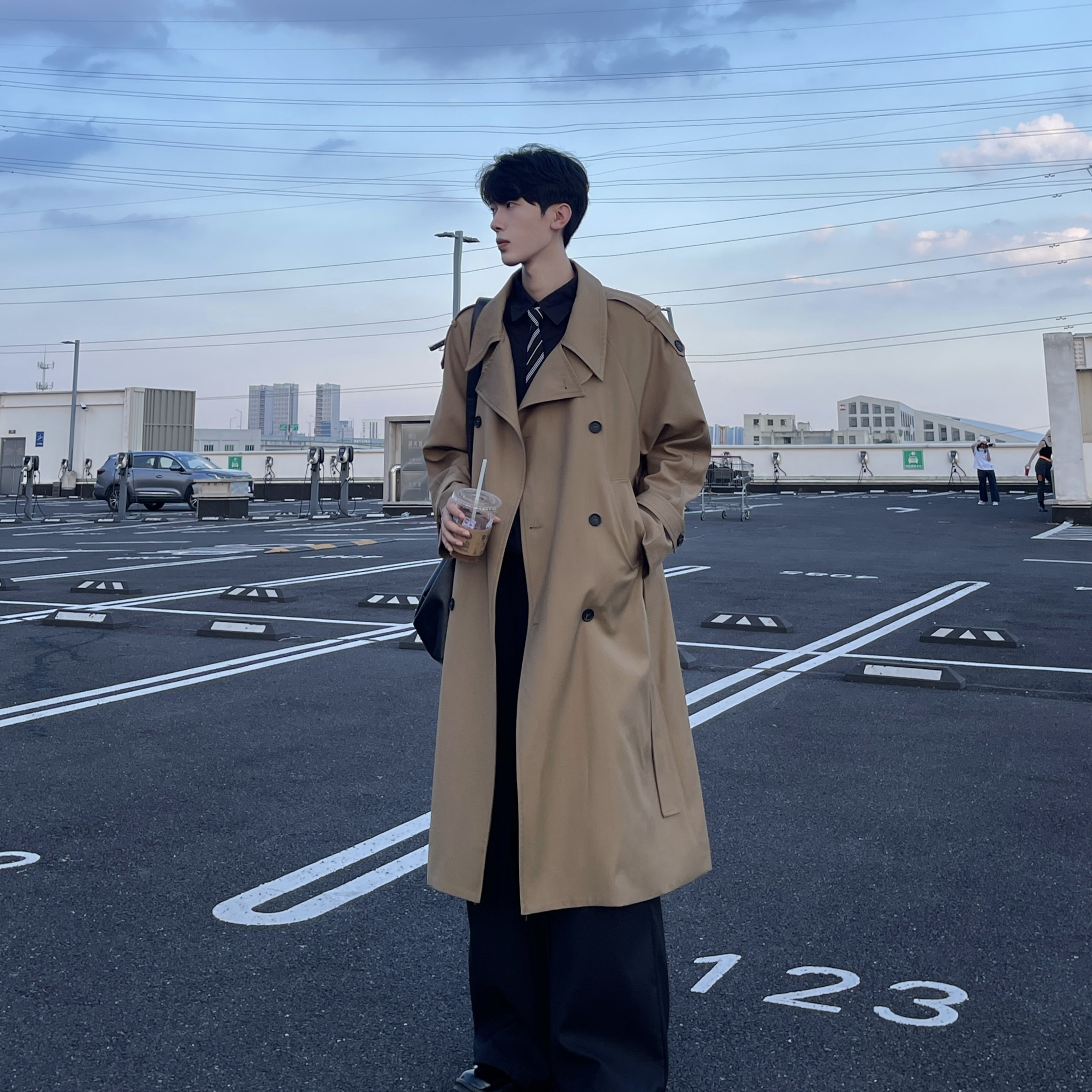 【韩韩APNDIP】【雾漫长襟】中长款秋季风衣潮流外套宽松男女同款