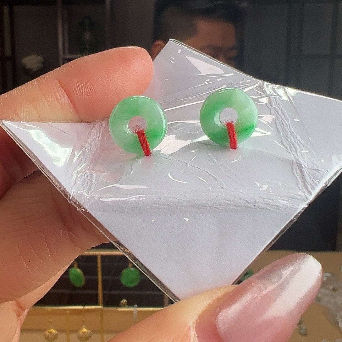 翡翠未镶嵌耳饰裸石一副55