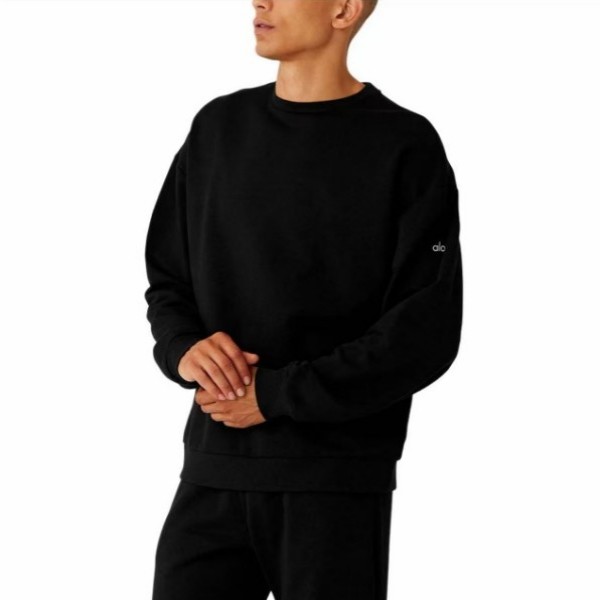 Alo yoga纯色舒适套头圆领卫衣 男女同款