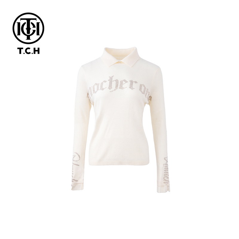 私服-TCH潮牌24秋冬新款字母烫钻针织衫T72C09E5169