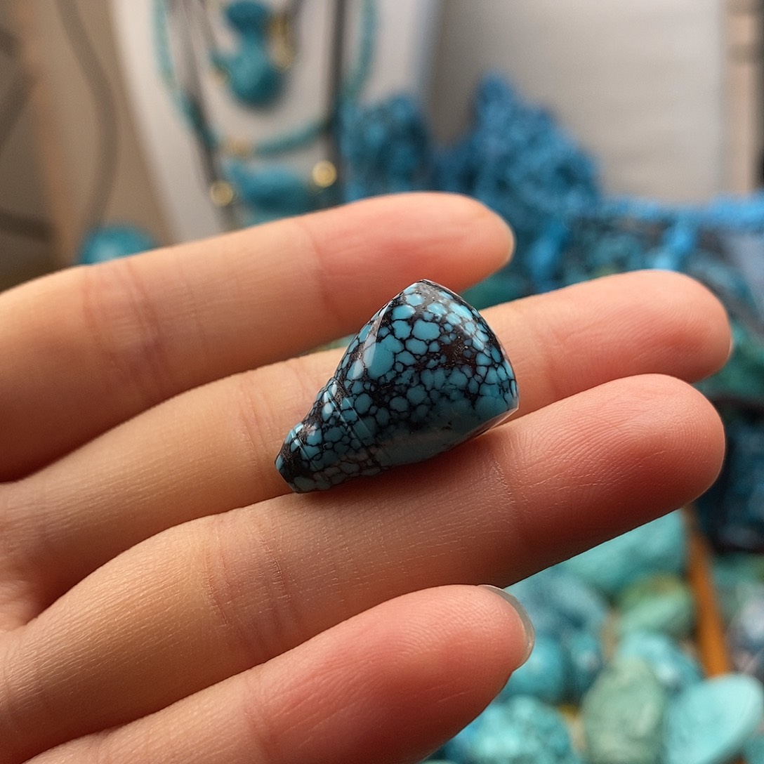 绿松石银S925镶嵌珠宝半成品