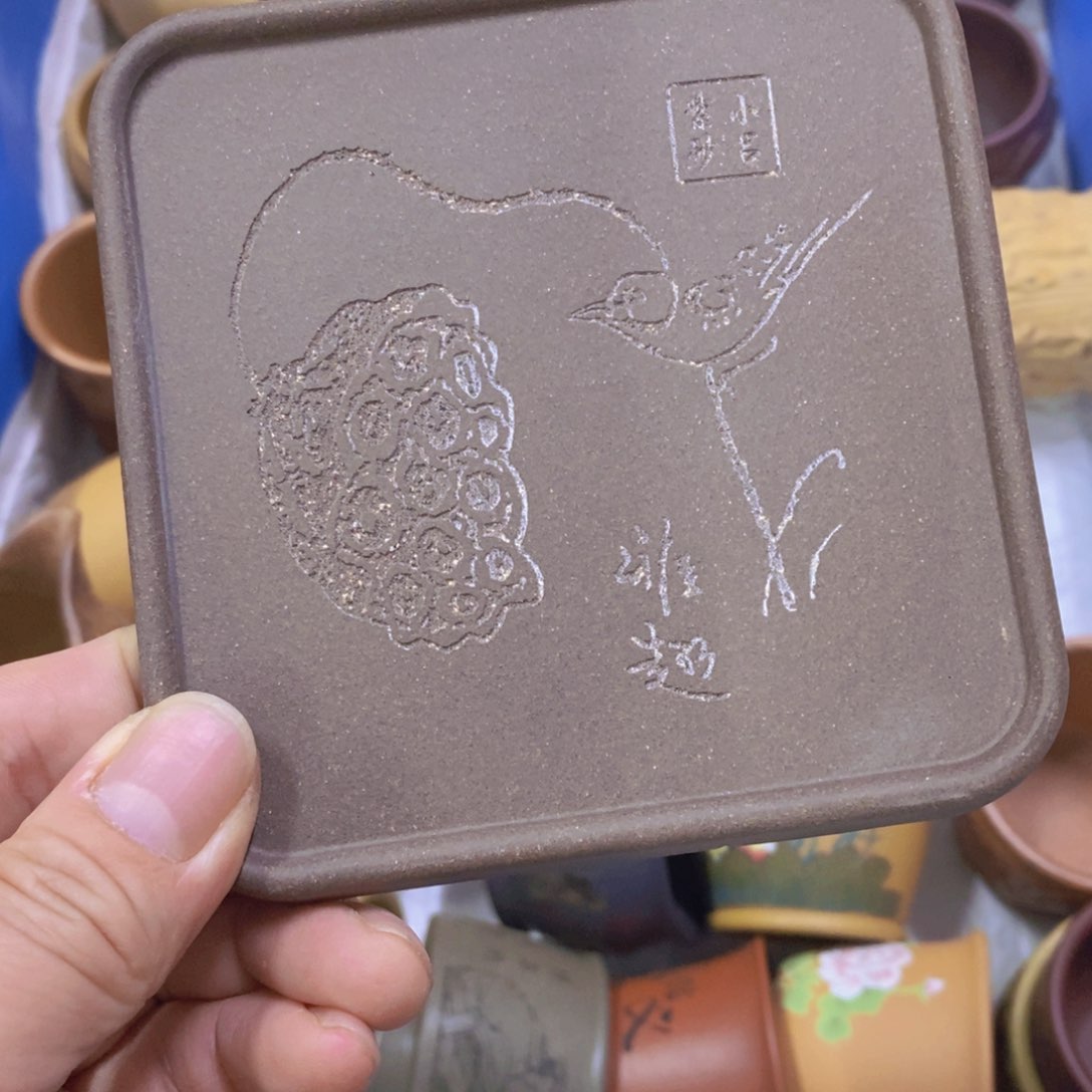 茶杯绿泥紫砂紫砂