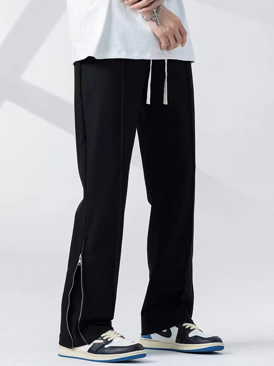 美式高街春秋季新款微喇休闲男女宽松直筒垂感潮牌阔腿长裤073-A4