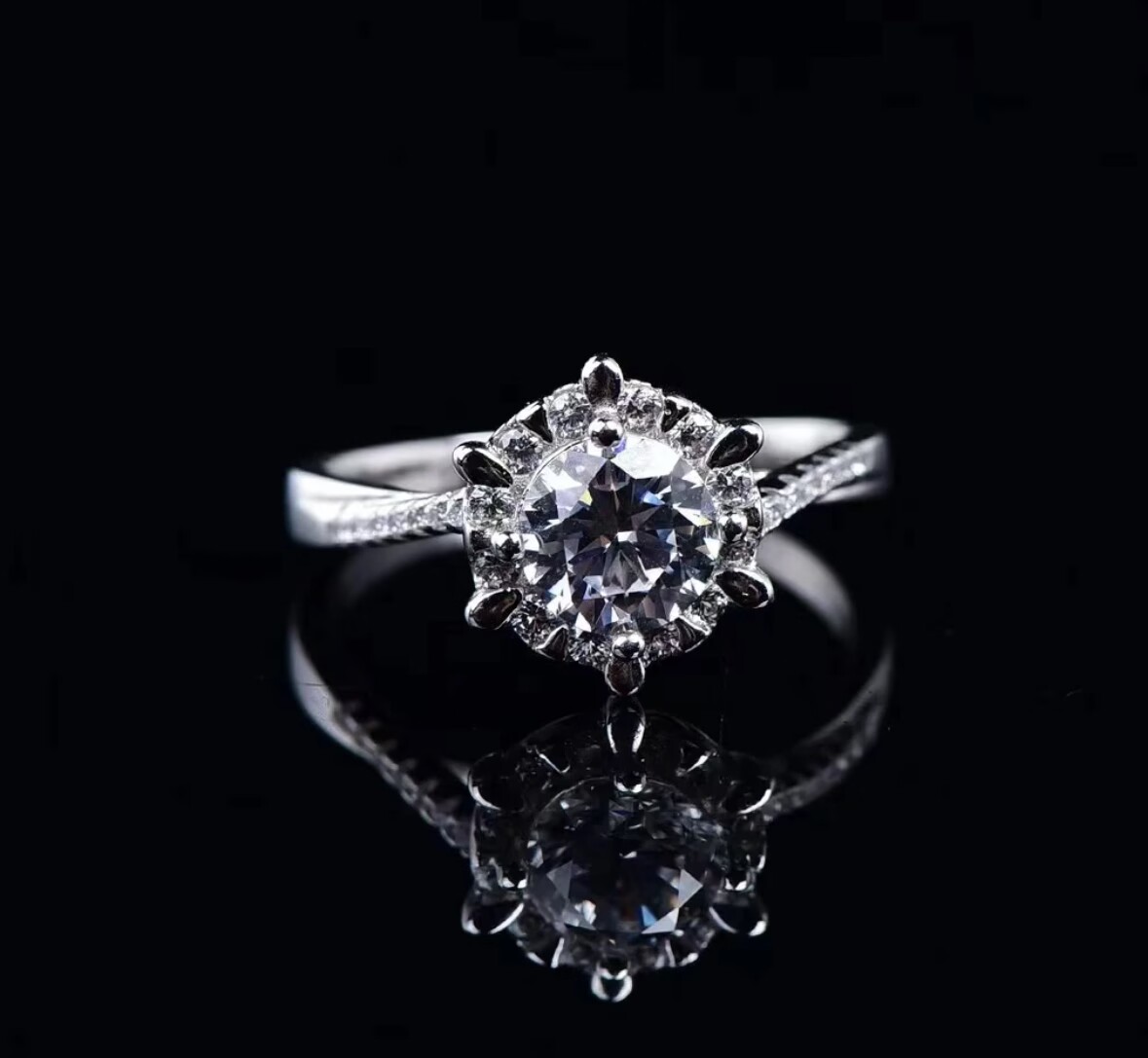 925银莫桑石戒指 （星织款）女士轻奢莫桑戒