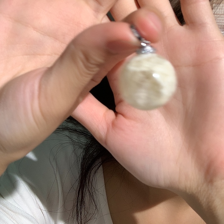 银S925镶嵌颈饰水晶菜-幽灵吊坠