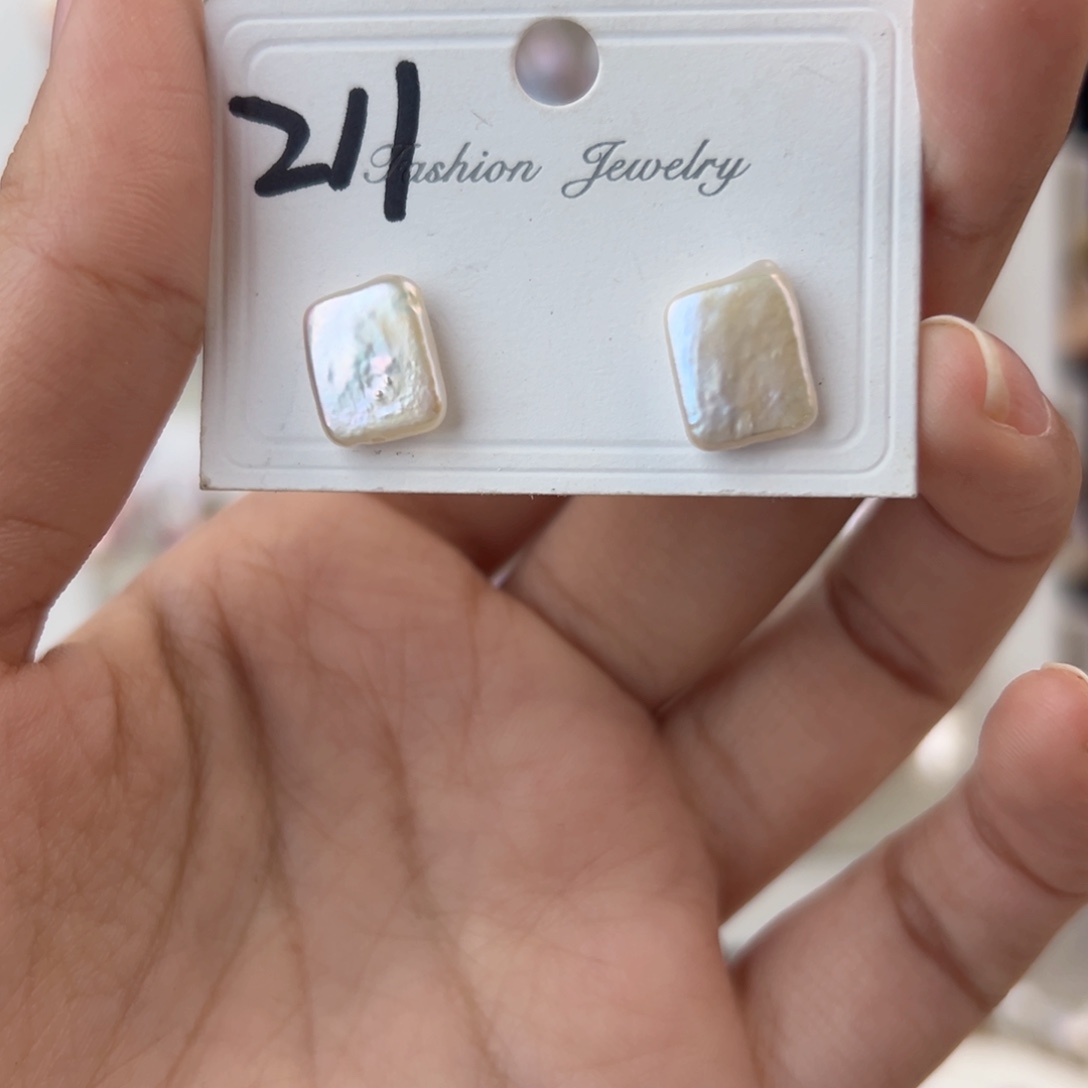 淡水珍珠耳饰银S925镶嵌