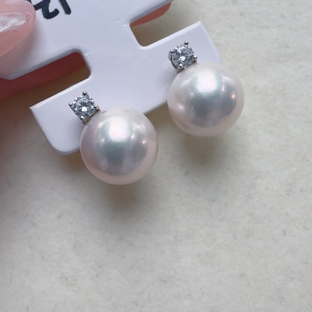 耳饰淡水珍珠银S925镶嵌@@be135