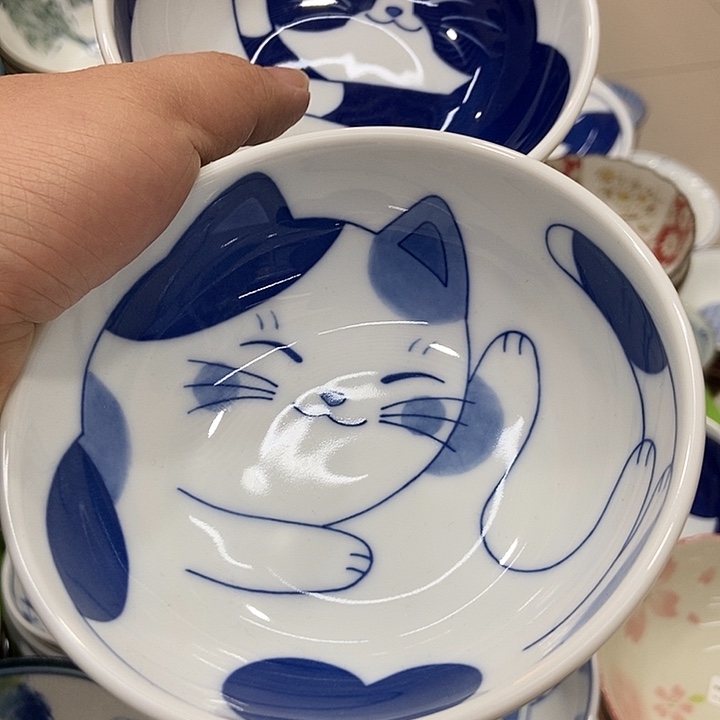 小***宝瓷片猫小钵2只12公分