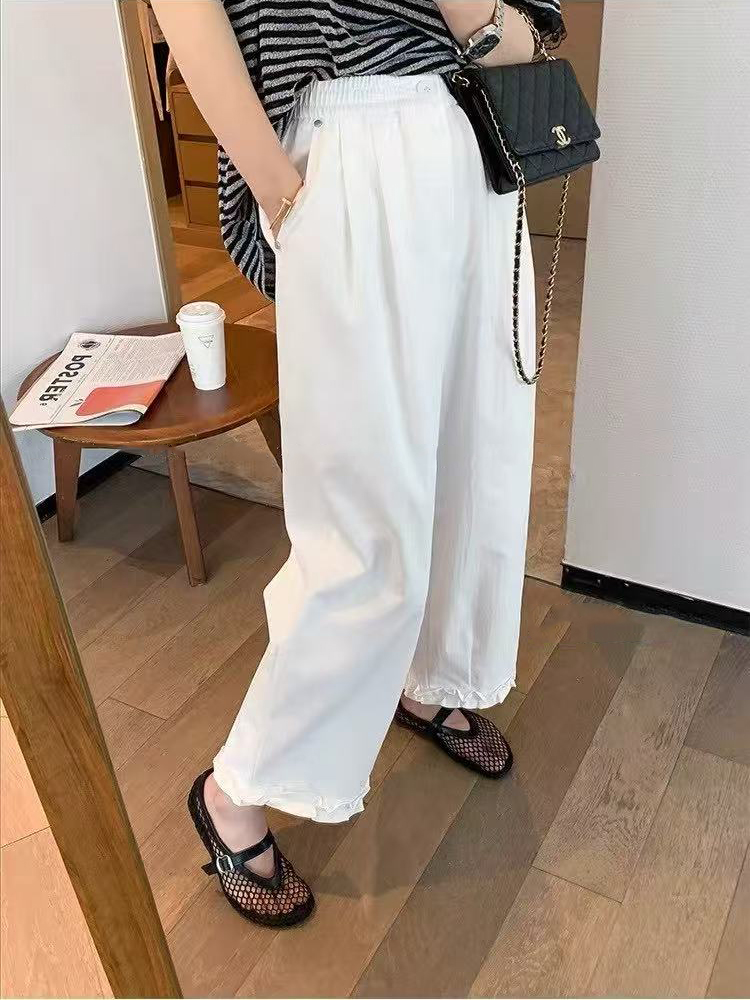 DALIANSU/大脸酥-4490   夏季木耳边显瘦百搭九分直筒裤