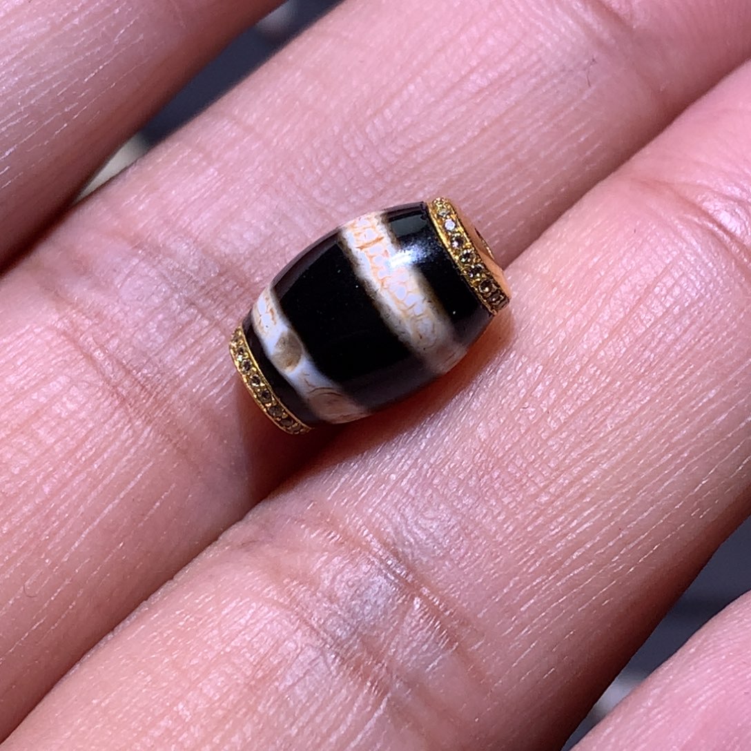 玛瑙/玉髓18K金镶嵌1