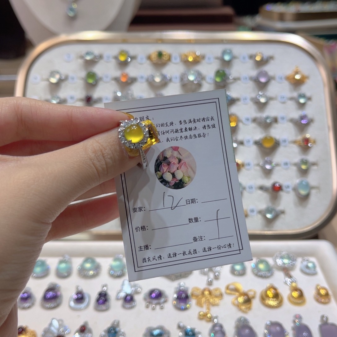 岫玉戒指银S925镶嵌戒指