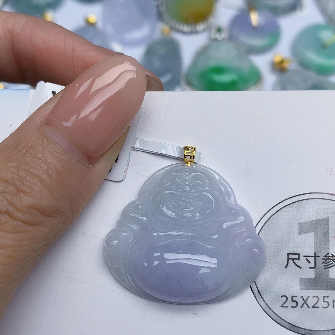 翡翠18K金镶嵌颈饰天然翡翠a货 百元以上9米证书费自理