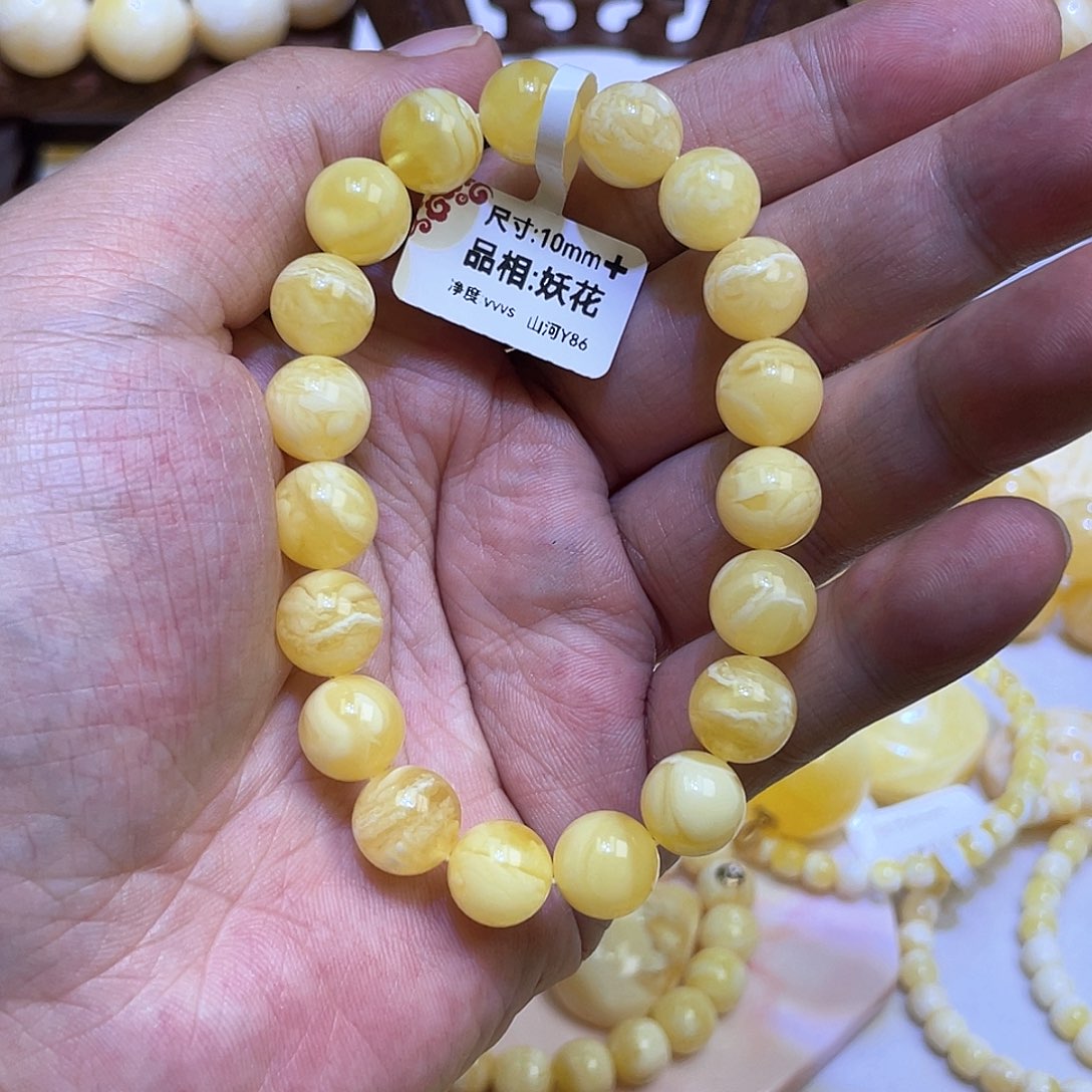 未镶嵌蜜蜡手串10mm大，妖花虎皮