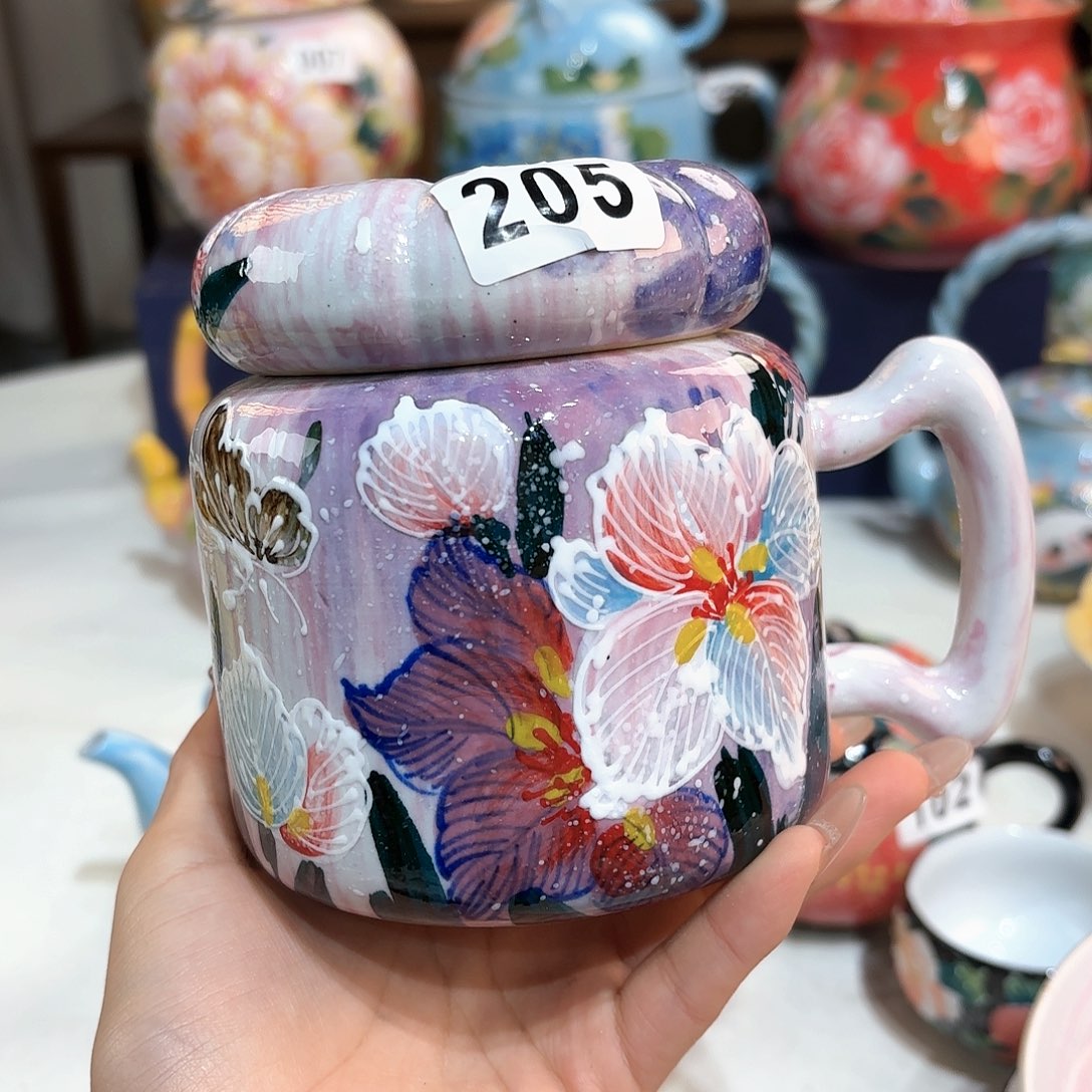 安***些景德镇手绘高温釉下彩陶瓷茶具