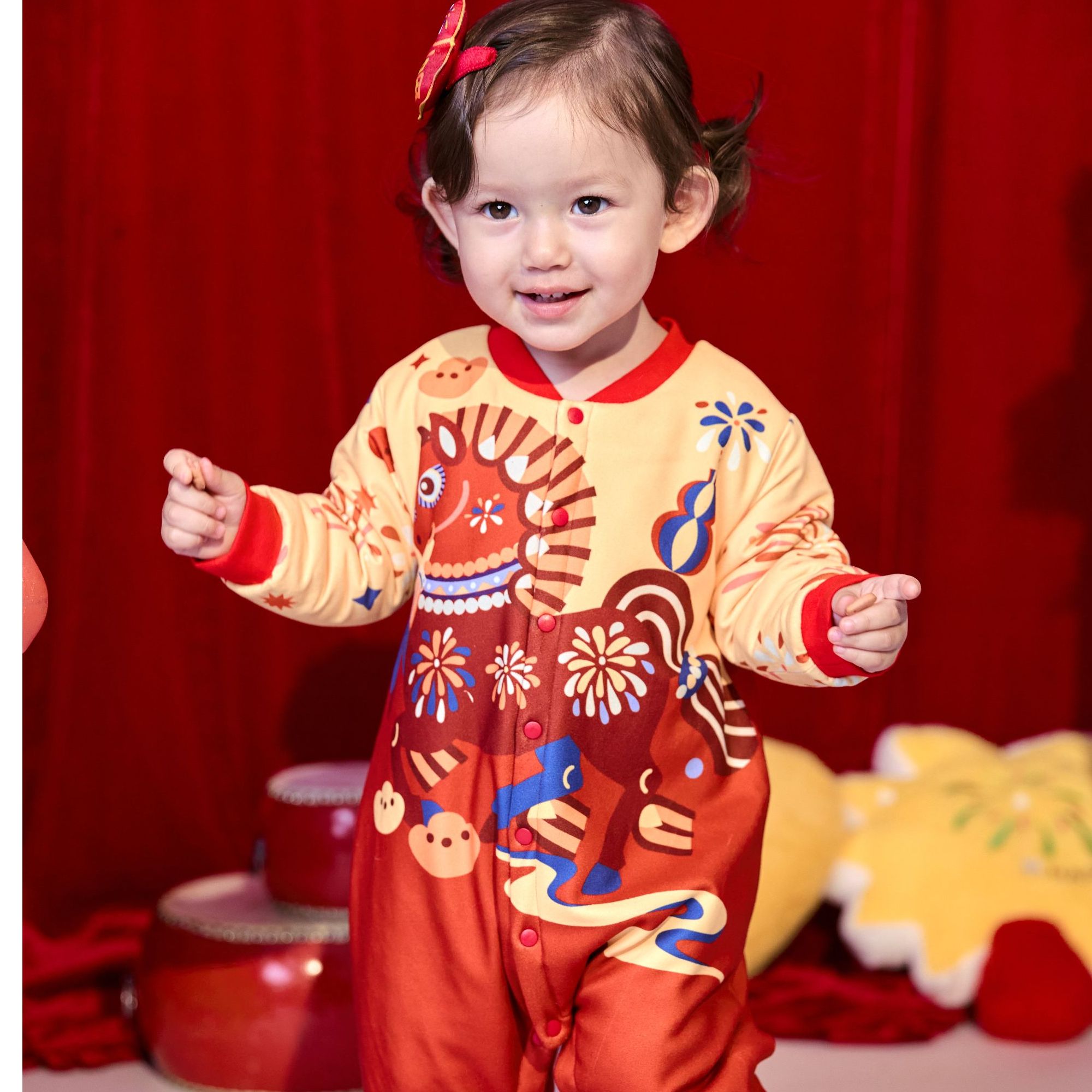 【马上顺夹棉哈衣】年衣婴童对襟哈衣棉服