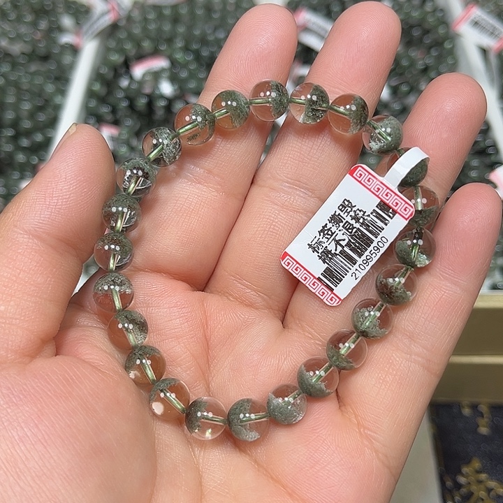 水晶手串未镶嵌绿幽灵手串