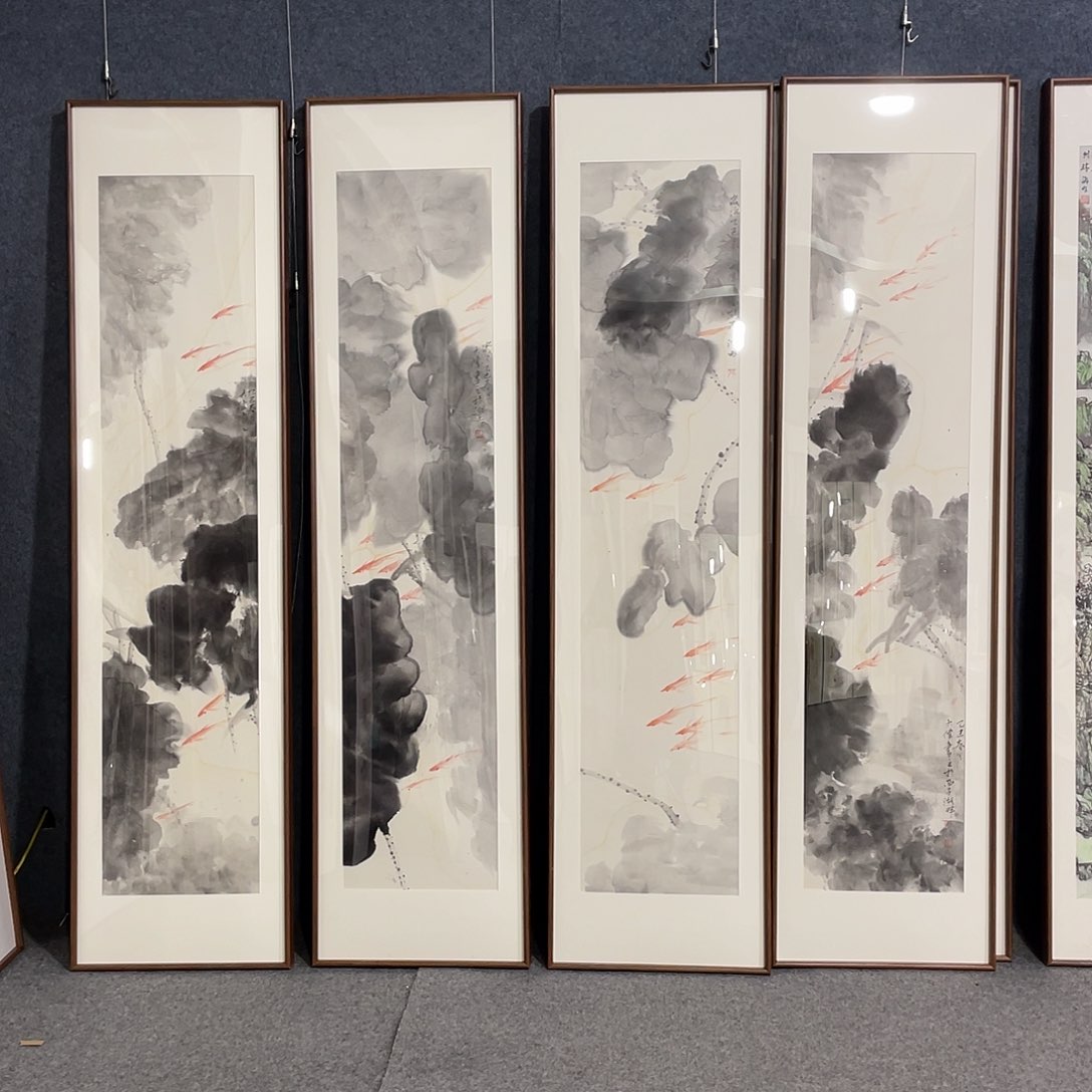 国画手绘画作品带框发货