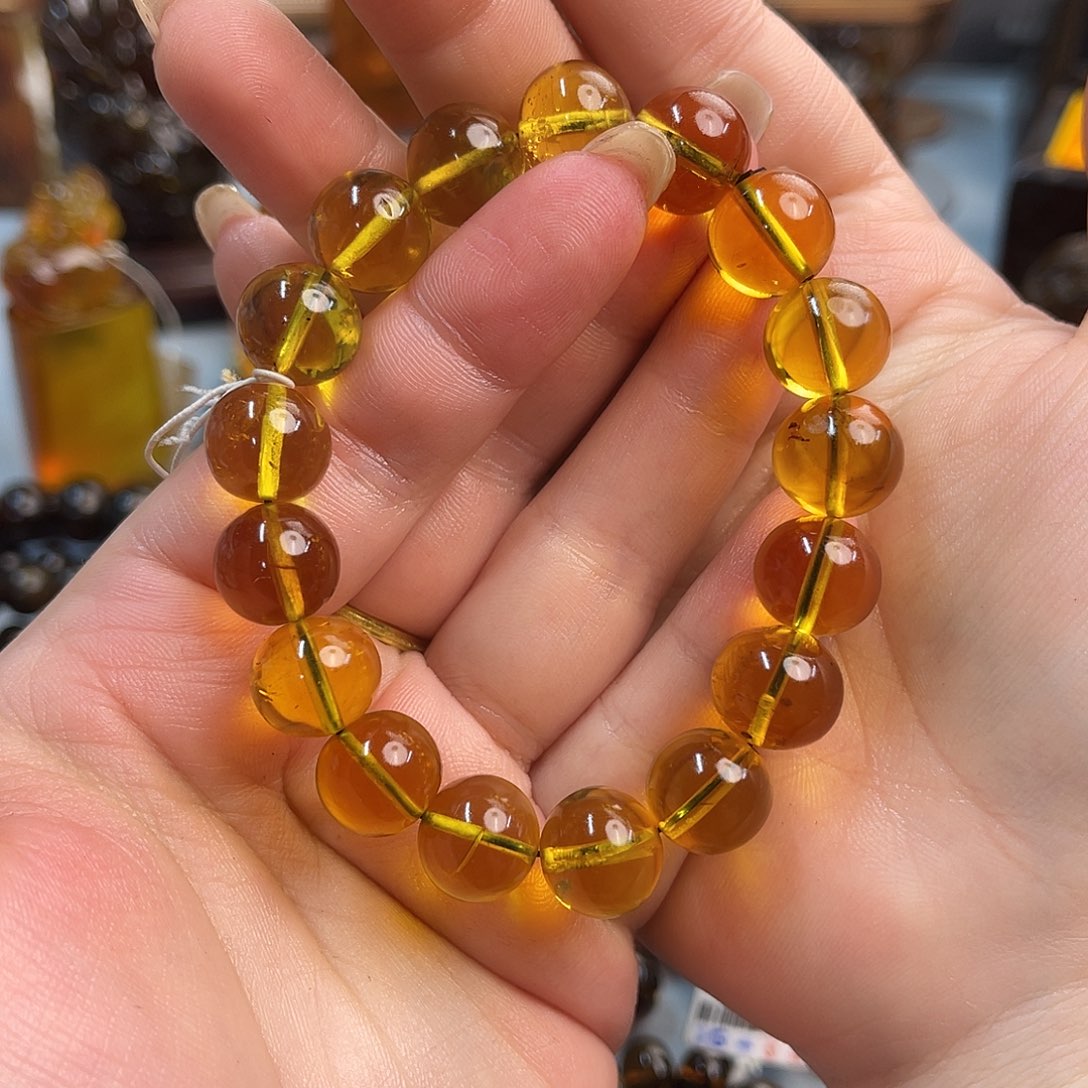 琥珀手链未镶嵌缅甸琥珀金珀手串12
